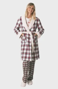 Женский халат в клетку Разноцветный L womensecret 4682702