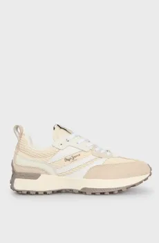 Женские бежевые кроссовки LUCKY KNIT Бежевый 37 Pepe Jeans PLS60041