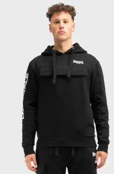 Мужское черное худи Черный XL Lonsdale 117309