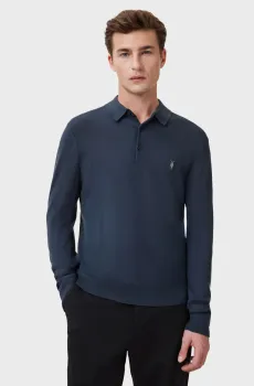 Мужское темно-синее шерстяное поло MODE Синий XXL AllSaints M085KB