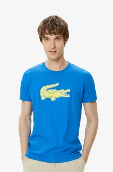 Мужская голубая футболка Голубой S Lacoste TH2042ETQ