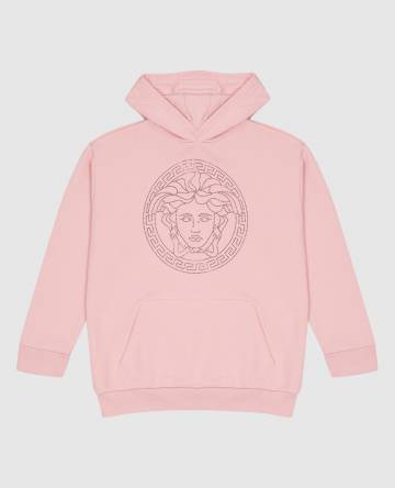 Детское розовое худи Medusa с кристаллами. Детское розовое худи Medusa с кристаллами.