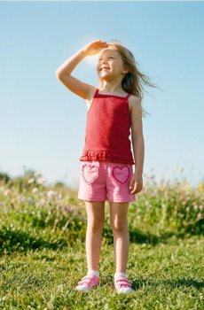 Бавовняні шорти з french terry з нашитими сердечками з попліну - рожевий