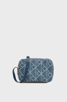 Женская синяя джинсовая сумка EMBLEM AOP Синий ONESIZE Calvin Klein LV04F3430G