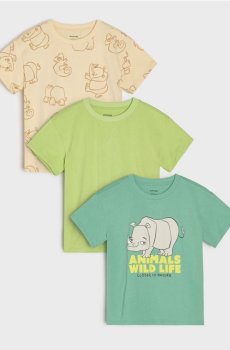 Бавовняні футболки 3 pack - ментолово-зелений