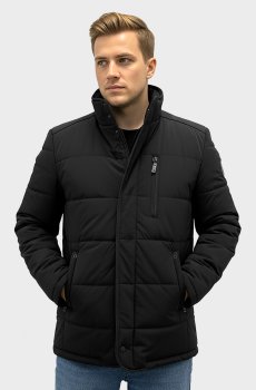 Мужская зимняя черная классическая куртка AP-2317-PL1-black