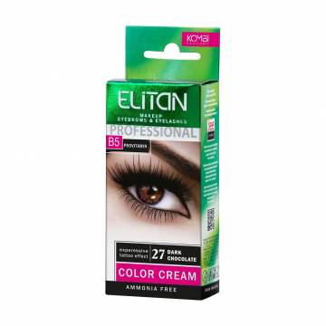 Крем-краска для бровей и ресниц Elitan Color Cream 27 Черный шоколад, 10 мл Крем-краска для бровей и ресниц Elitan Color Cream 27 Черный шоколад, 10 мл