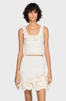 Женский белые топ Белый M Sandro SFPPU02761_white