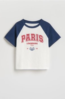 Reserved - Футболка з контрастними рукавами - кремовий - 993HT-01X