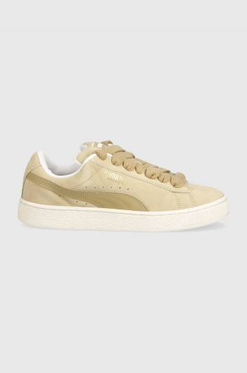 Кожаные кроссовки Puma Suede XL цвет бежевый 395205 Кожаные кроссовки Puma Suede XL цвет бежевый 395205