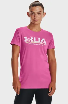 Женская розовая футболка UA VINTAGE PERFORMANCE SS Розовый XS Under Armour 1376748-659