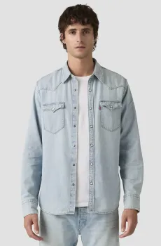 Мужская голубая джинсовая рубашка Голубой XXL Levi’s® 85744;0118