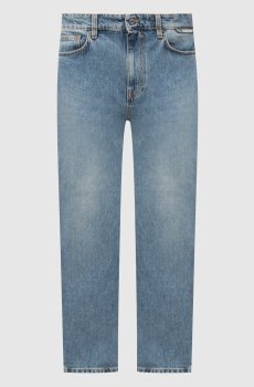 Голубые джинсы с эффектом потрети