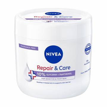 Крем для лица, тела и рук NIVEA Repair & Care Восстановление и уход, для чувствительной и раздраженной кожи, 400 мл Крем для лица, тела и рук NIVEA Repair & Care Восстановление и уход, для чувствительной и раздраженной кожи, 400 мл