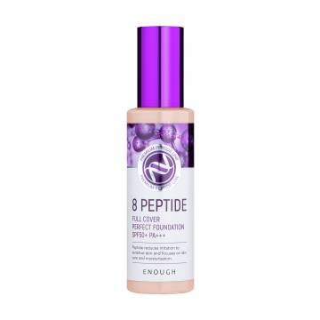 Тональная основа для лица Enough 8 Peptide Full Cover Perfect Foundation SPF 50+ PA+++ тон 13, с пептидами, 100 мл Тональная основа для лица Enough 8 Peptide Full Cover Perfect Foundation SPF 50+ PA+++ тон 13, с пептидами, 100 мл