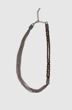 Коричневые бусы с цепочкой мониль