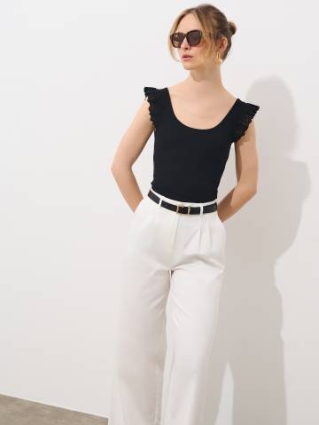 Mohito - Блузка з декоративними рукавами - чорний - XS