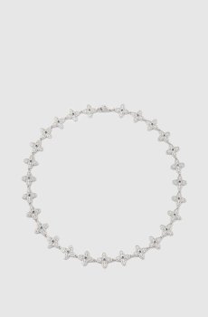 Серебряное колье Gothic Clover с белым золотом