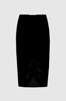 Черная бархатная юбка с шелком