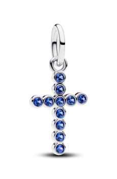 Намистина "Хрест" синього кольору