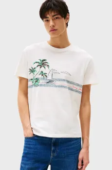 Мужская белая футболка SAILING GRAPHIC TEE Белый M Tommy Jeans DM0DM21389