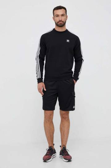 Кофта adidas Originals мужская цвет чёрный с аппликацией Кофта adidas Originals мужская цвет чёрный с аппликацией
