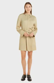 Женское бежевое платье SMD FLUID UTILITY SHORT DRESS Бежевый S Tommy Hilfiger WW0WW42308