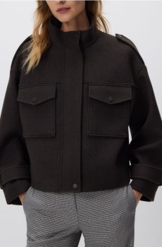 Reserved - Куртка з кишенями - темно коричневий - 531IA-89M