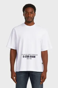 Мужская белая футболка Studio Белый L G-Star RAW D27985,D709