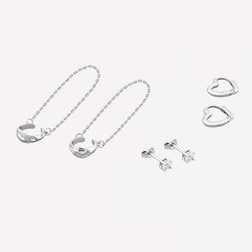 Серебряные серьги Minimal В-14 15354 Бандл Парижская любовь Серебряные серьги Minimal В-14 15354 Бандл Парижская любовь