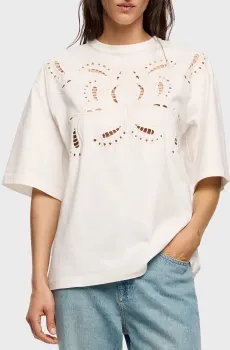 Женская белая футболка Белый M Bimba Y Lola 251BR7444.10081