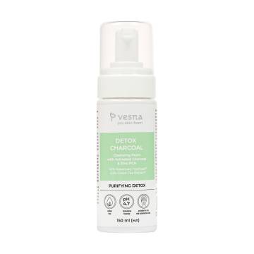 Очищающая пенка для лица Vesna Pro Skin Detox Charcoal Cleansing Foam с углем и Zinc PCA, 150 мл