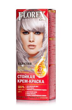 Стойкая крем-краска для волос Florex Super 9.7 Пепельный, 100 мл