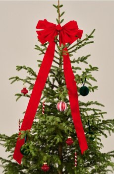 Бант на ялинку - червоний