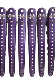 Парикмахерский зажим для волос Zauber-manicure металлический, фиолетовый, 6 шт (06-095C-6)