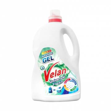 Гель для стирки Velan Universal Fresh Washing Gel, 143 стирки, 5 л Гель для стирки Velan Universal Fresh Washing Gel, 143 стирки, 5 л