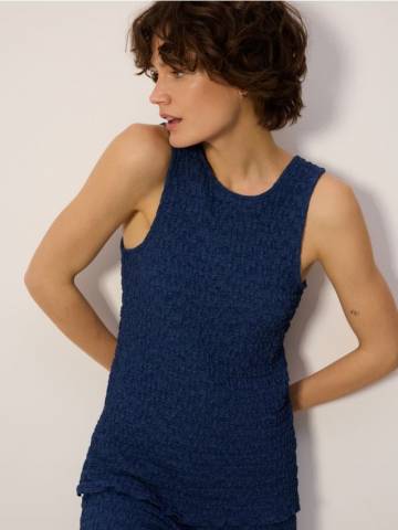 Reserved - LADIES` BLOUSE - темно-синій - 419FS-59X Reserved - LADIES` BLOUSE - темно-синій - 419FS-59X