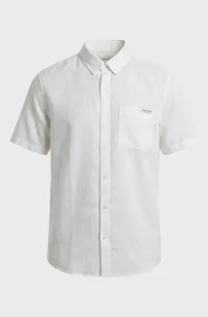 Мужская белая льняная рубашка CAUSAL Белый L Calvin Klein Jeans LV04RF120G