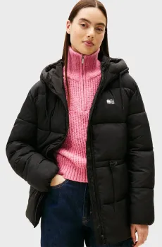 Женская черная куртка HOODED Черный L Tommy Jeans DW0DW21626
