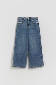 Reserved - Джинси super wide leg з мереживом - темно-синій - 321HN-59J