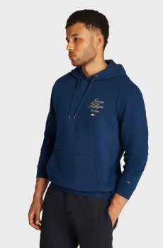 Мужское синее худи SCRIPT HILFIGER STACK HOODY Синий M Tommy Hilfiger MW0MW37475