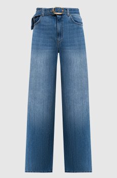 Синие джинсы с поясом