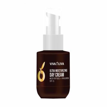 Дневной ультраувлажняющий крем для лица Viva Oliva Mezo Peptides + Hyaluron Day Cream Ultra Moisturizing SPF 15, 75 мл Дневной ультраувлажняющий крем для лица Viva Oliva Mezo Peptides + Hyaluron Day Cream Ultra Moisturizing SPF 15, 75 мл