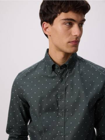 Reserved - Сорочка slim fit із високим вмістом бавовни - темно-зелений - 8451H-79P Reserved - Сорочка slim fit із високим вмістом бавовни - темно-зелений - 8451H-79P