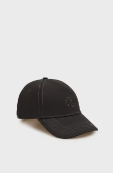 Женская черная кепка CANVAS MONOGRAM STIT Черный ONESIZE Calvin Klein LV04F5061G