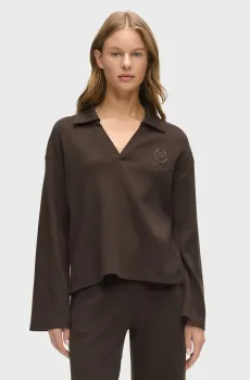 Женское темно-коричневое поло HOTEL KARL WAFFLE Коричневый S Karl Lagerfeld B1W44005