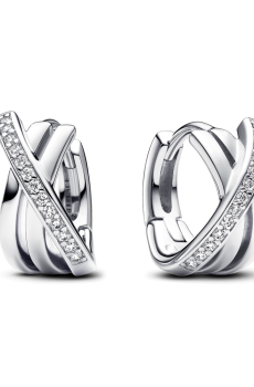 Сережки з переплетенням та паве