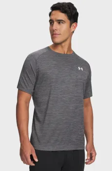 Мужская серая футболка UA Tech Textured SS Серый S Under Armour 1382796-026