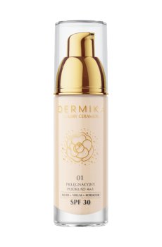 Тональный флюид для лица 4 в 1 Dermika Luxury Ceramides, SPF 30, 01, 30 мл