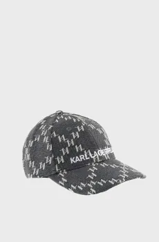 Женская темно-серая кепка с узором MONOGRAM ESSENTIAL Серый ONESIZE Karl Lagerfeld 236W3408